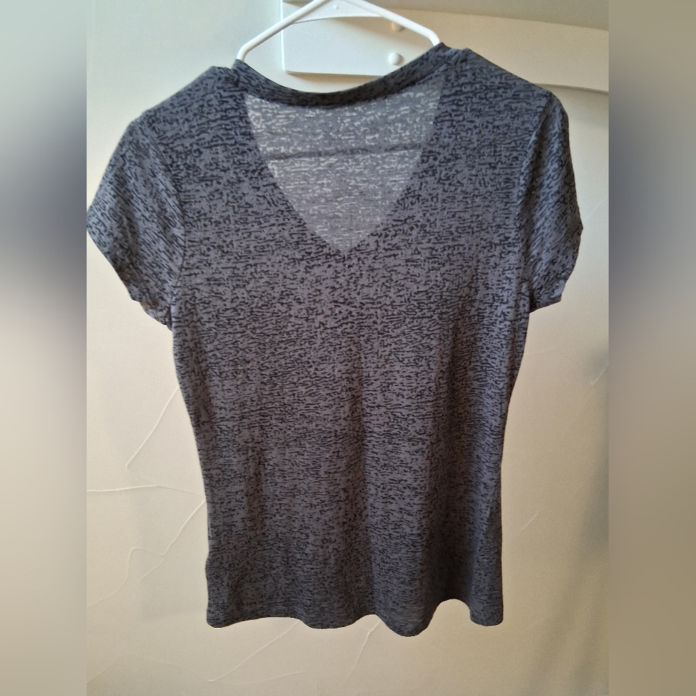 Coca Cola Junior's Black Marled V-Neck Fitted Tee Size L - Picture 3 of 5
